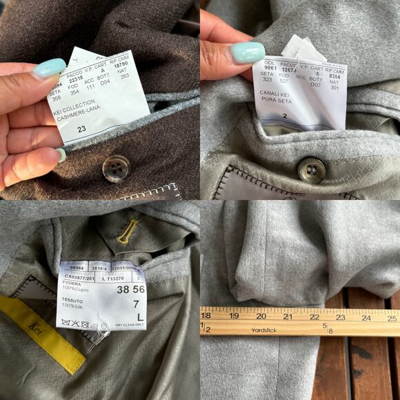 Canali Made in Italy Men’s 38L Kei 100% Pure Silk Gray Sport Coat Blazer Soft - Picture 10 of 10